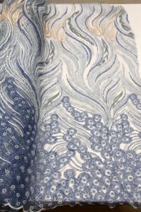 blue beaded lace handwork lace design