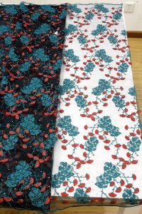 Tulle floral lace fabrics embroidered flower designs