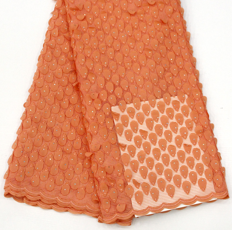 Asoebi tulle embroidery lace fabrics applique 3d floral party dress lace fabrics