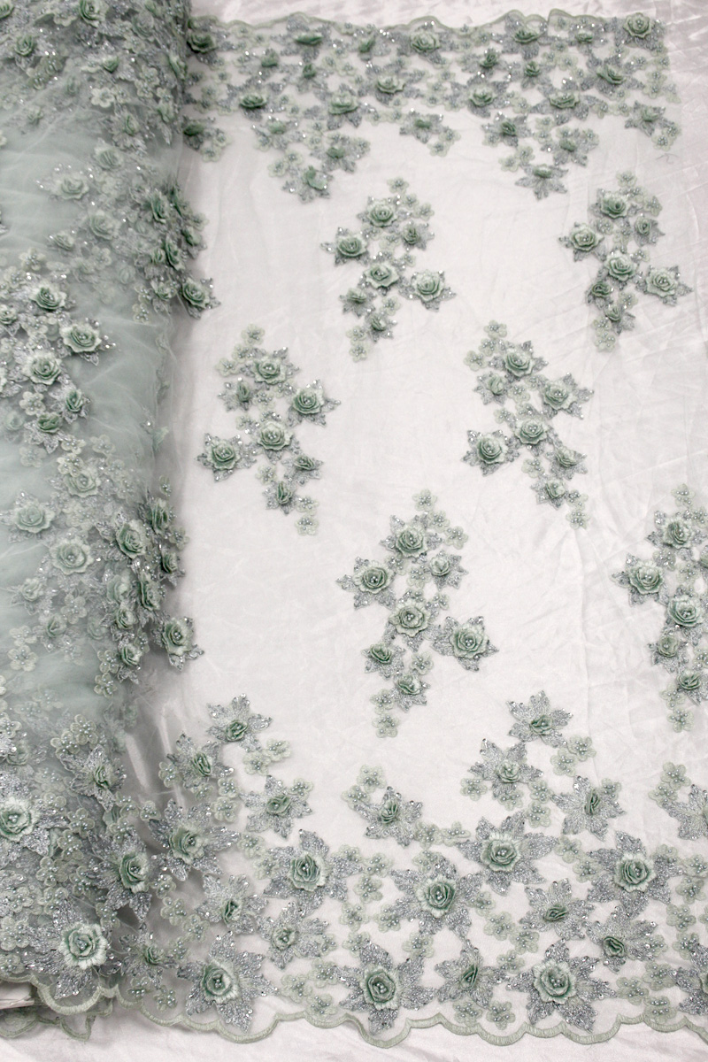 3d flower lace fabric