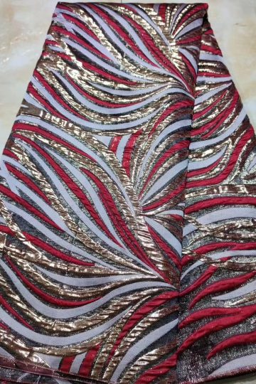 Tissu de brocart de soie africain élégant tissu de kimono Jacquard floral métallique pour la fête