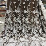 offwhite bridal wedding lace fabric embroidery beaded lace fabric