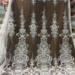 Offwhite свадебная свадебная кружевная ткань с вышивкой из бисера кружевная ткань