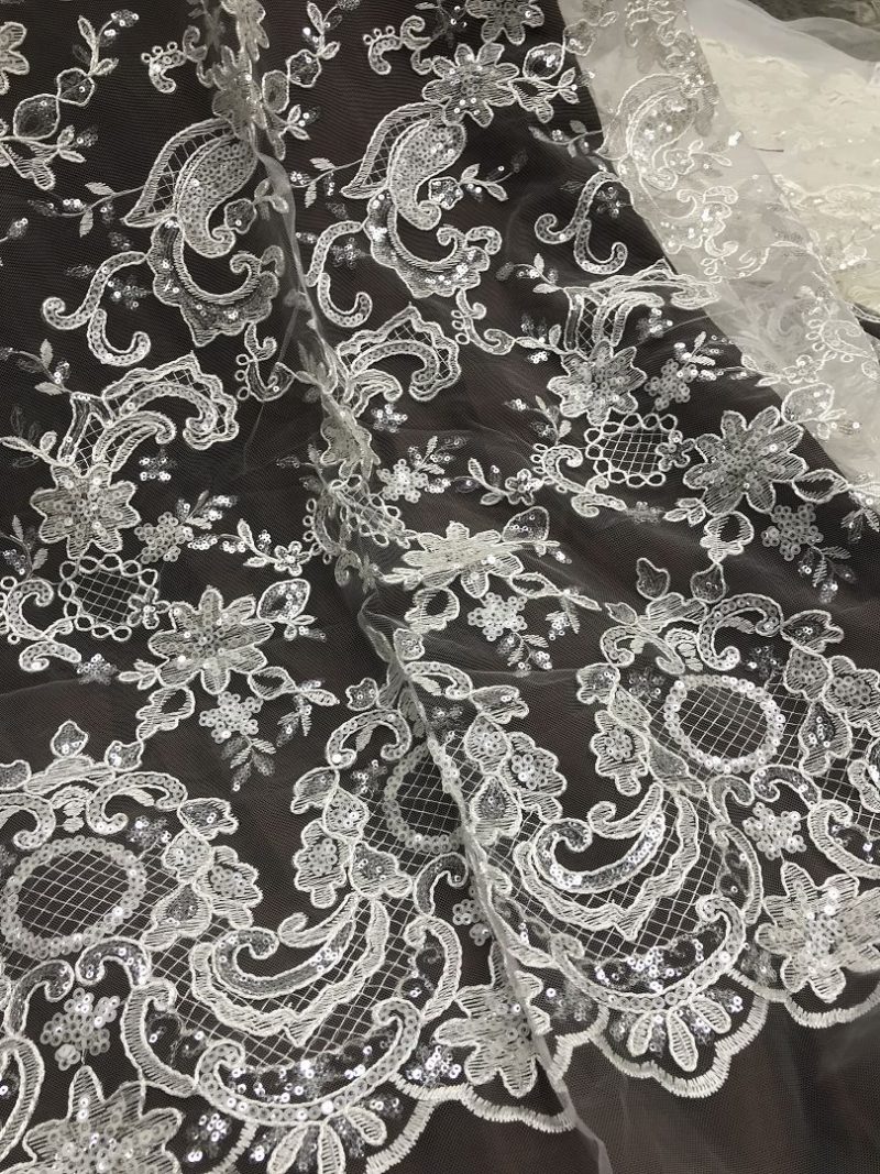 sequins lace fabrics