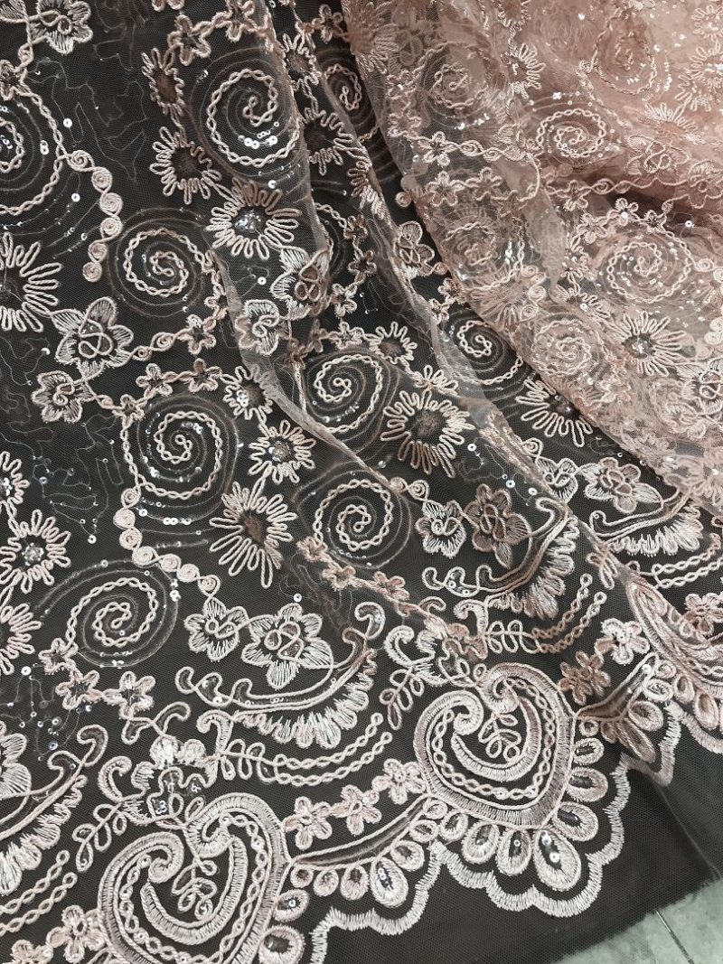 SEQUINS EMBROIDERY LACE FABRICS