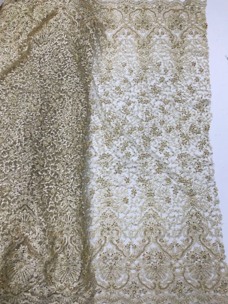 bridal beaded lace fabric