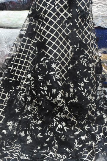 tissu de dentelle couture noir