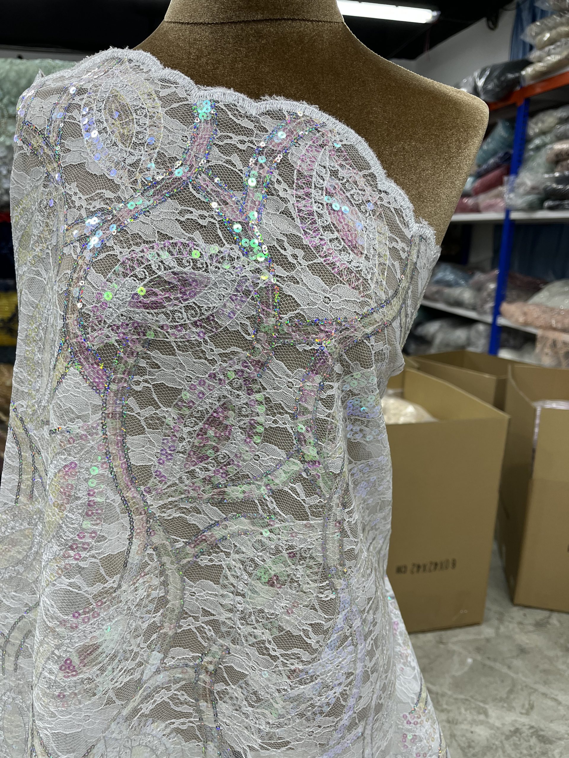 HOT Chantilly Sequins lace